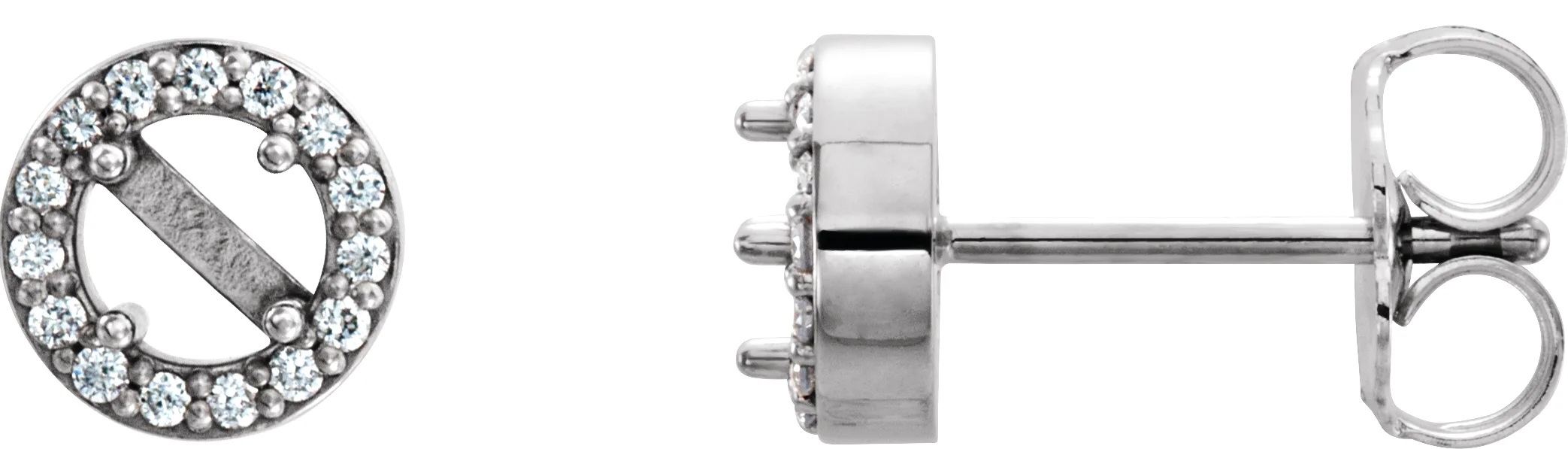Round 4-Prong Halo-Style Earrings