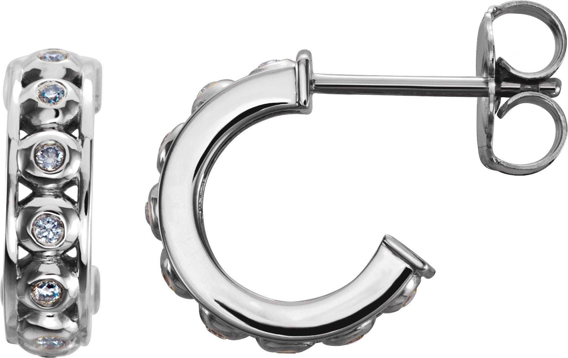 Bezel-Set Hoop Earrings