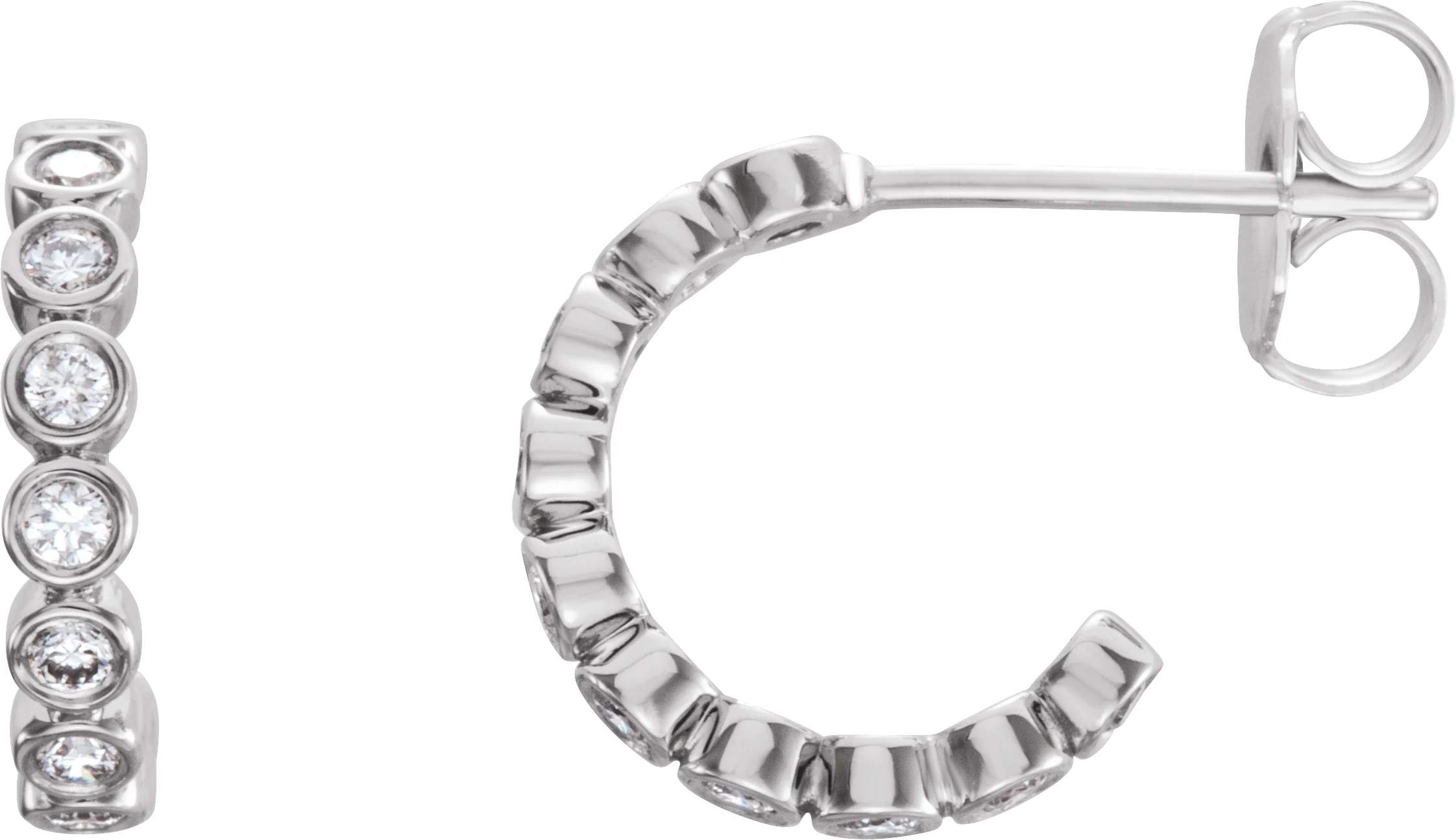 Bezel-Set Hoop Earrings