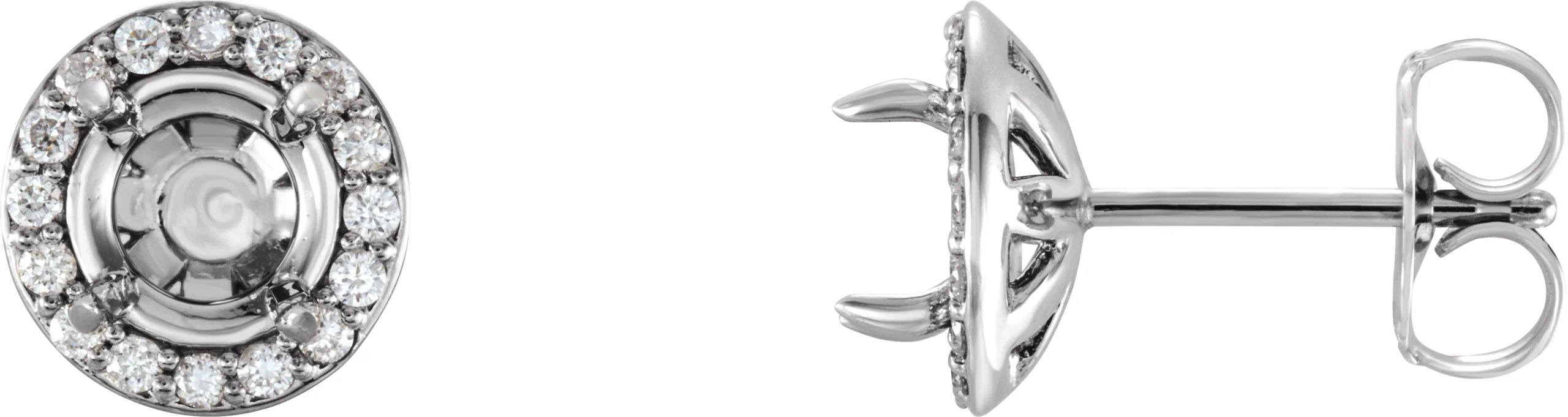 Round 4-Prong Halo-Style Earrings