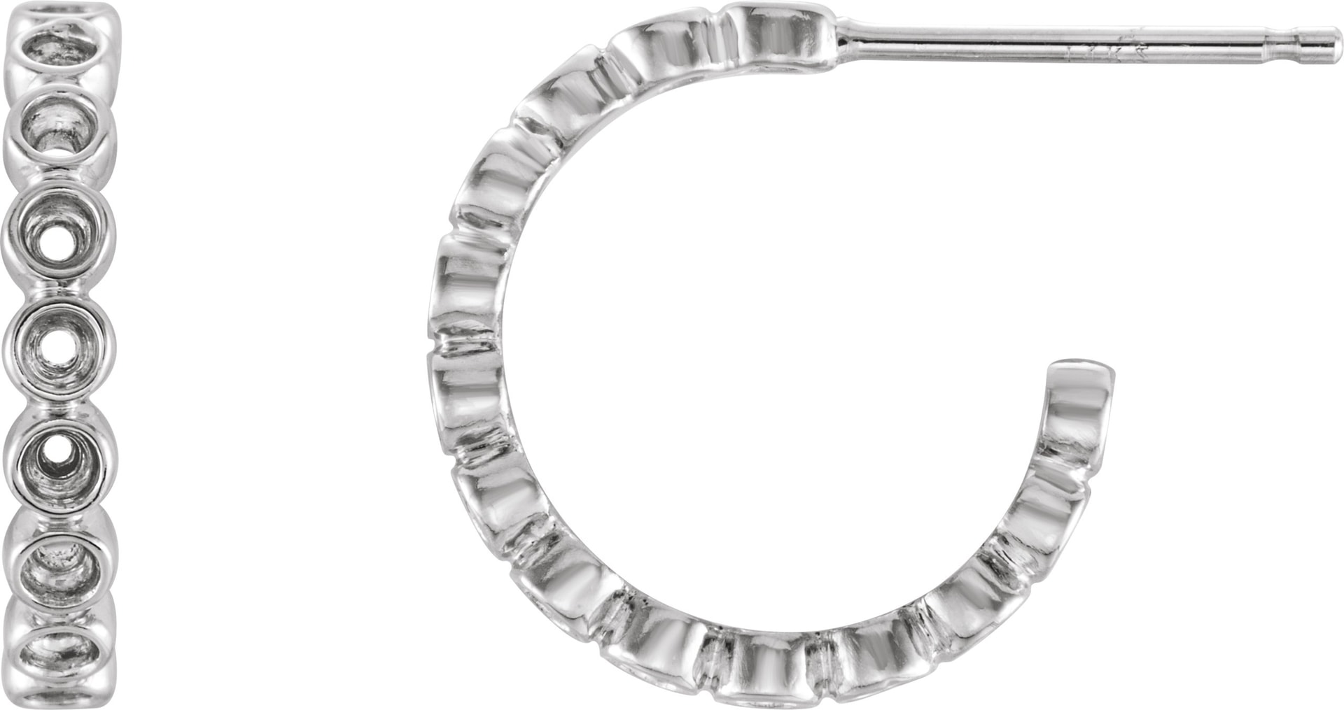 Bezel-Set Hoop Earrings