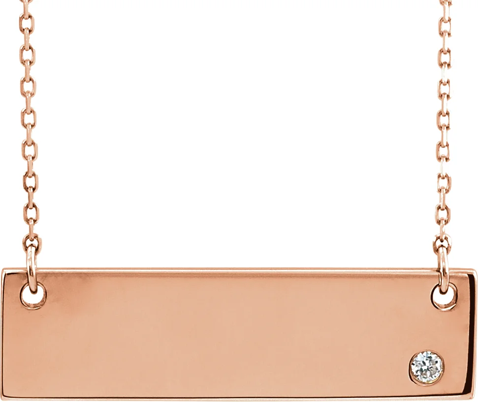 Engravable Bar Necklace