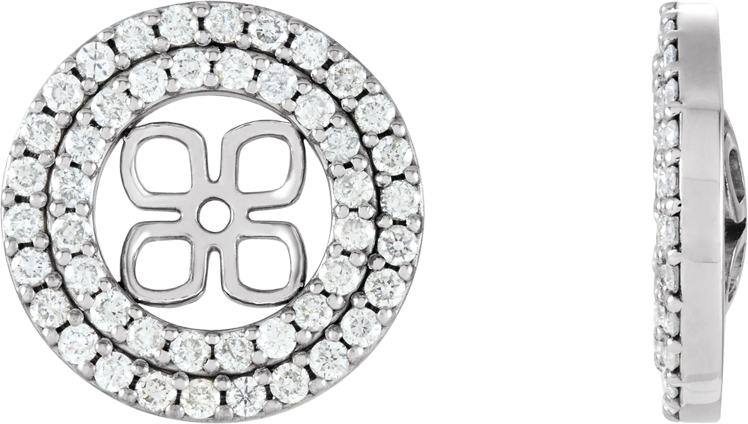 Double Halo-Style Earring Jackets For Pearl Studs