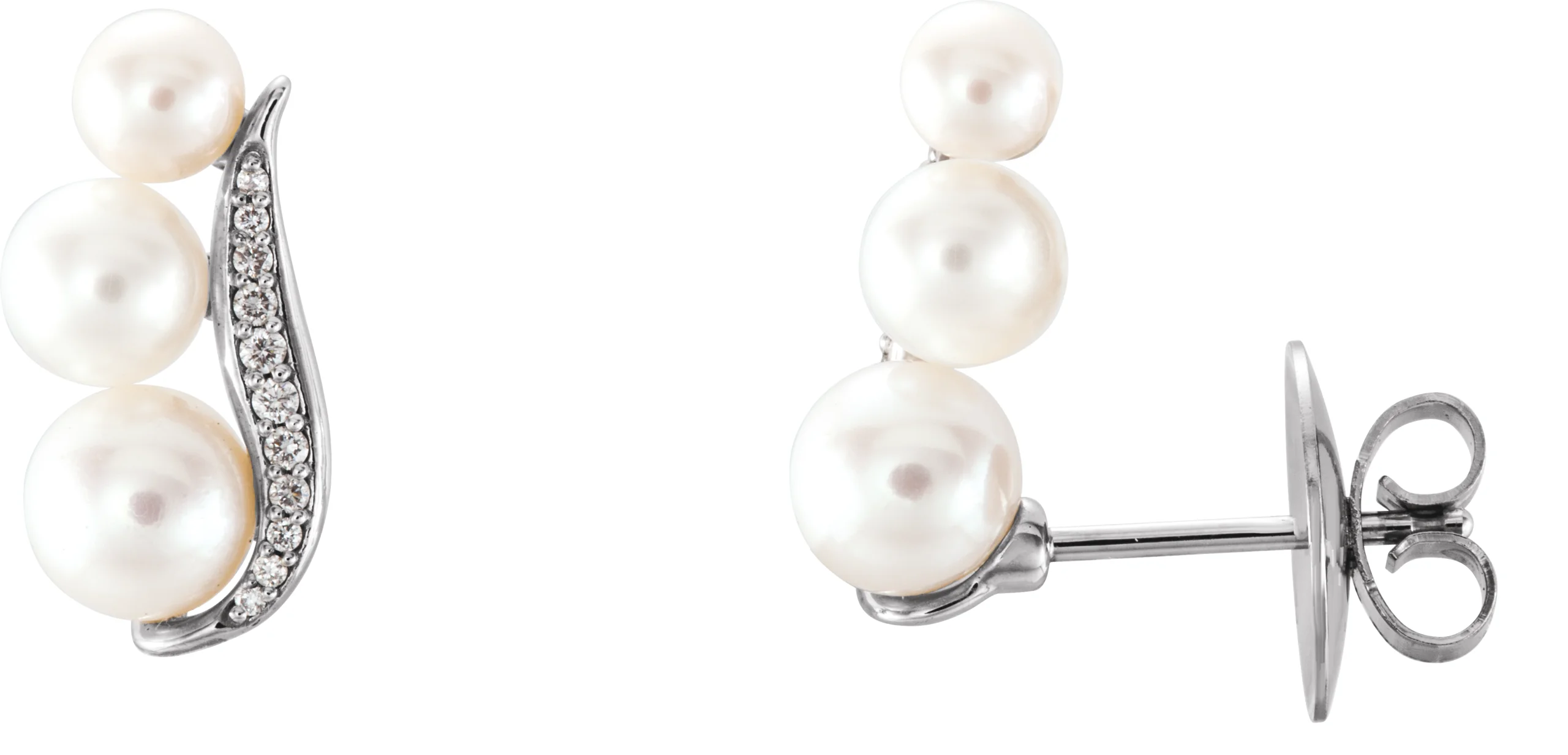 Accented Pearl Ear Climbers