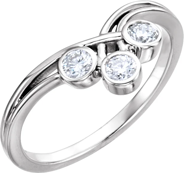 Three-Stone Bezel-Set Ring