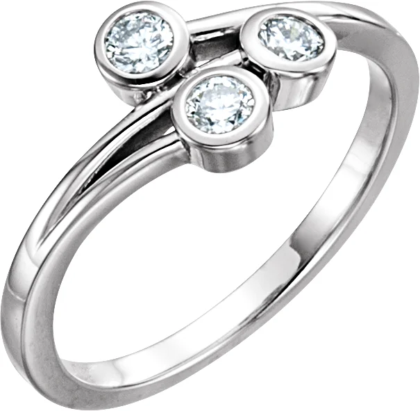 Three-Stone Bezel-Set Ring