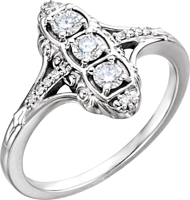 Vintage-Inspired Three-Stone Ring