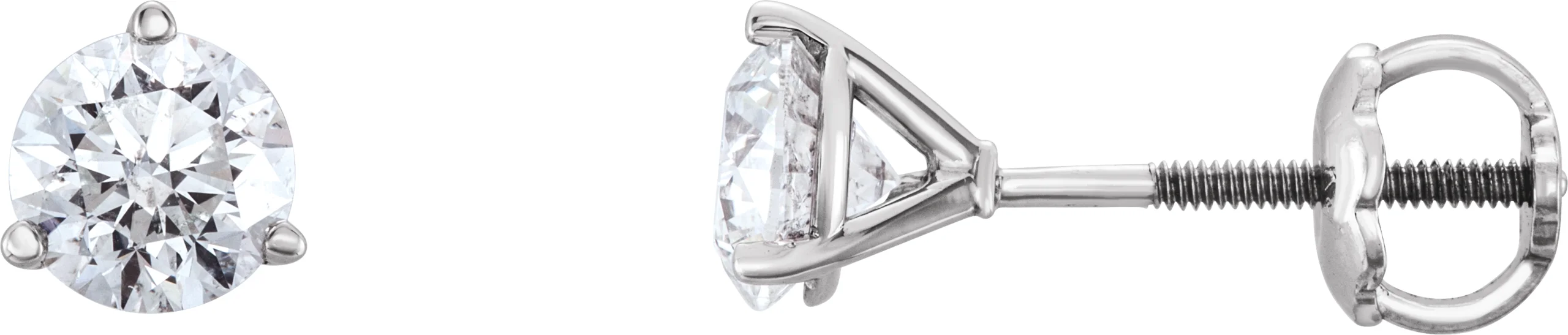 Round 3-Prong Stud Earrings