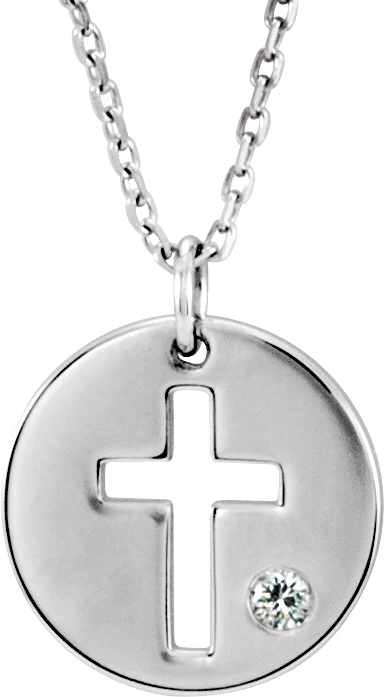 Pierced Cross Disc Necklace