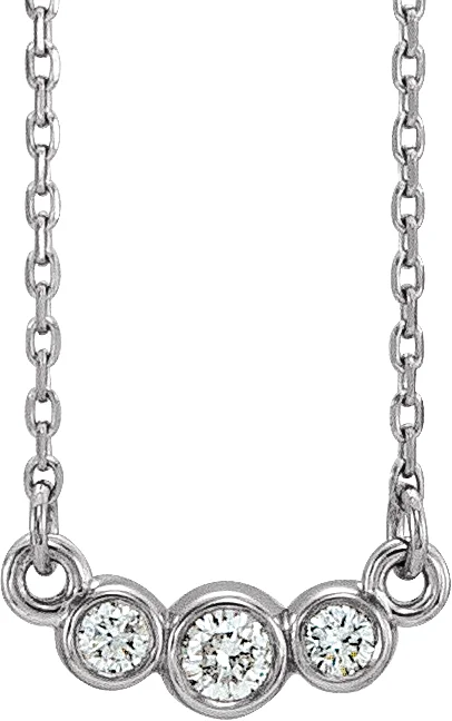 Three-Stone Bezel-Set Necklace