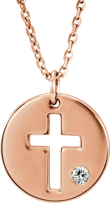 Pierced Cross Disc Necklace
