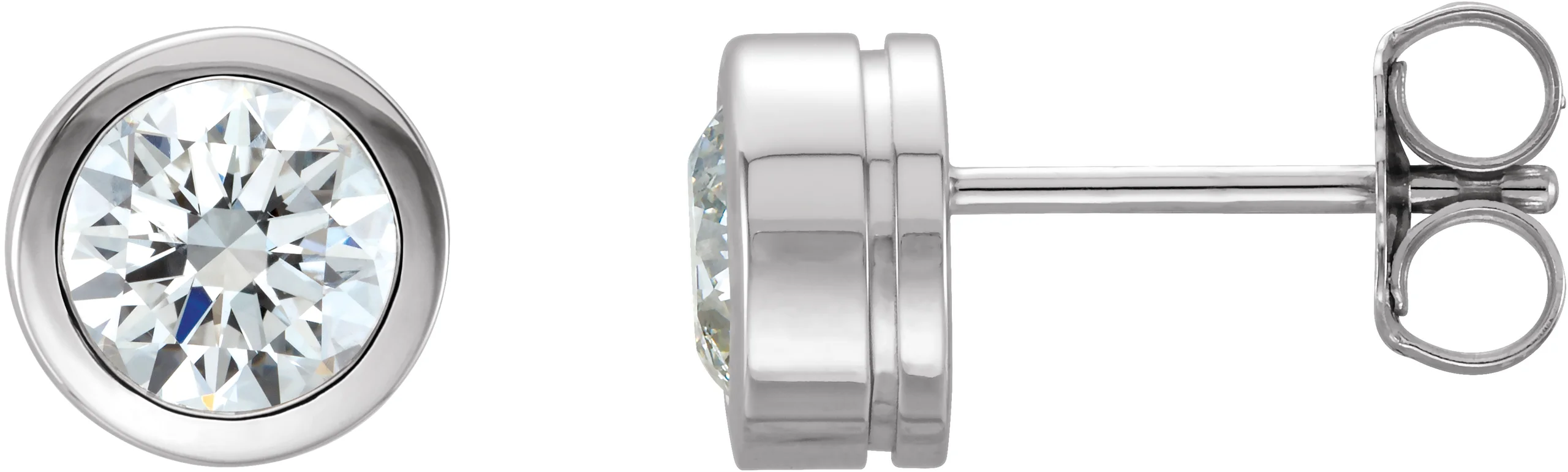 Round Bezel-Set Birthstone Stud Earrings