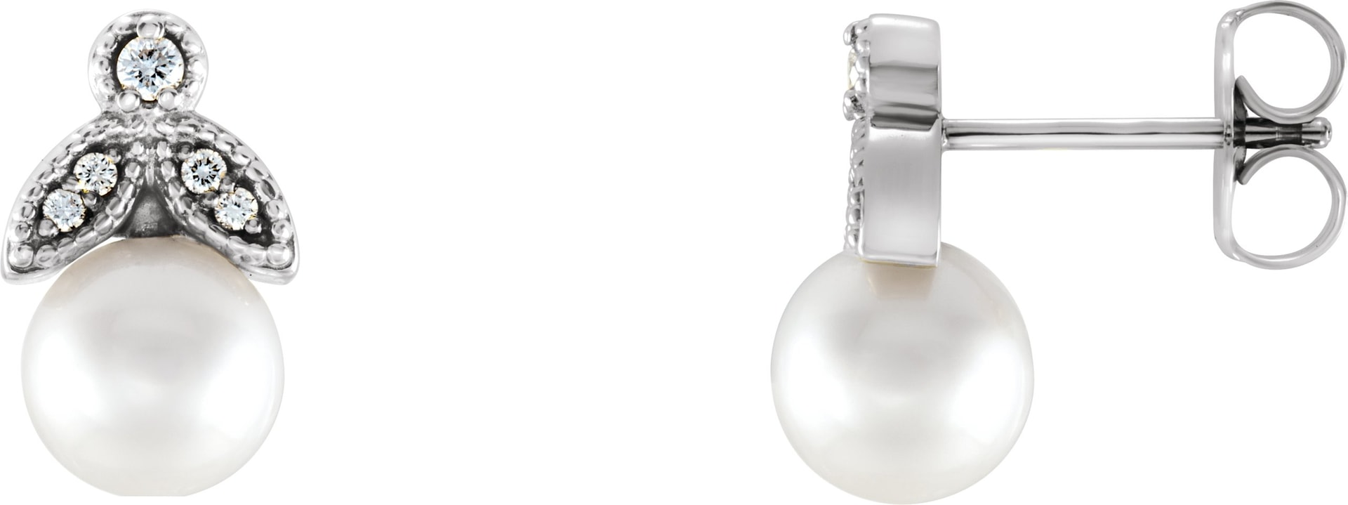 Pearl Leaf Earrings