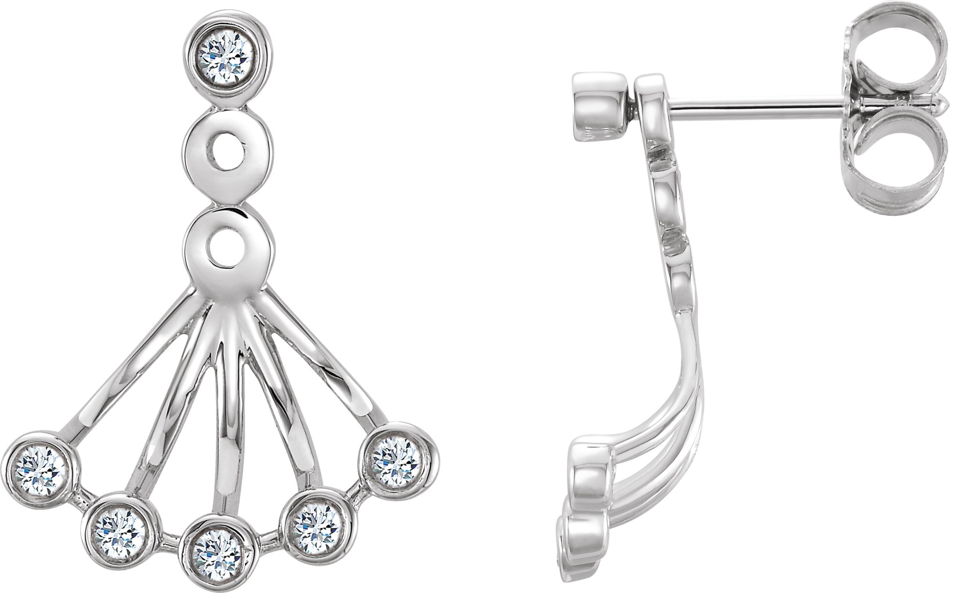 Bezel-Set Fan Earrings
