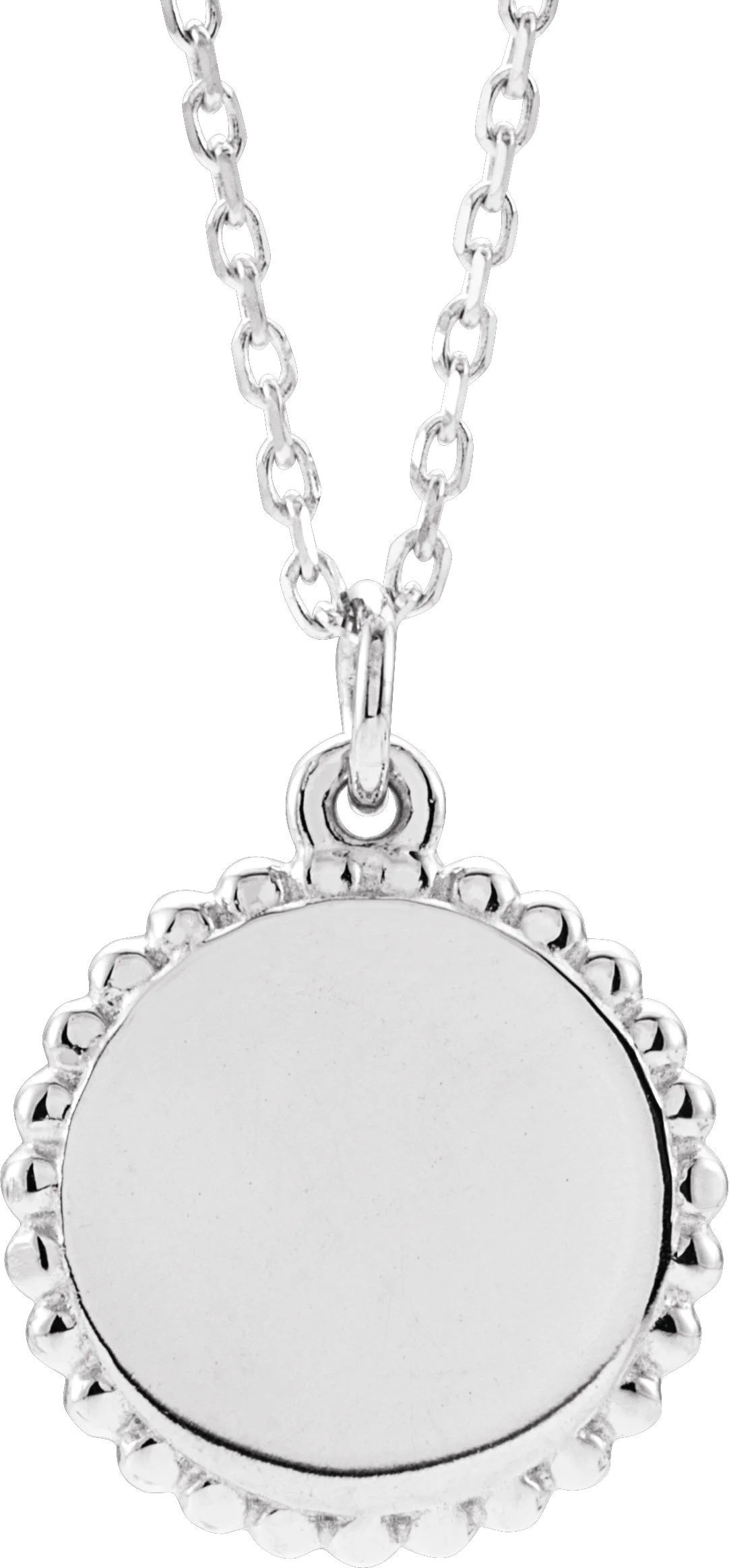 Engravable Beaded Disc Necklace