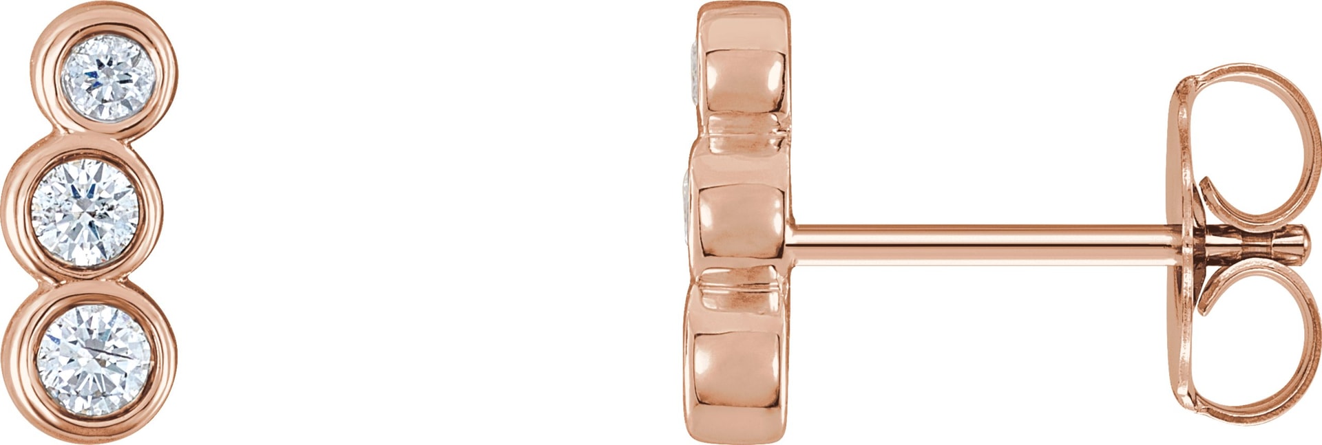 Petite Three-Stone Ear Climbers