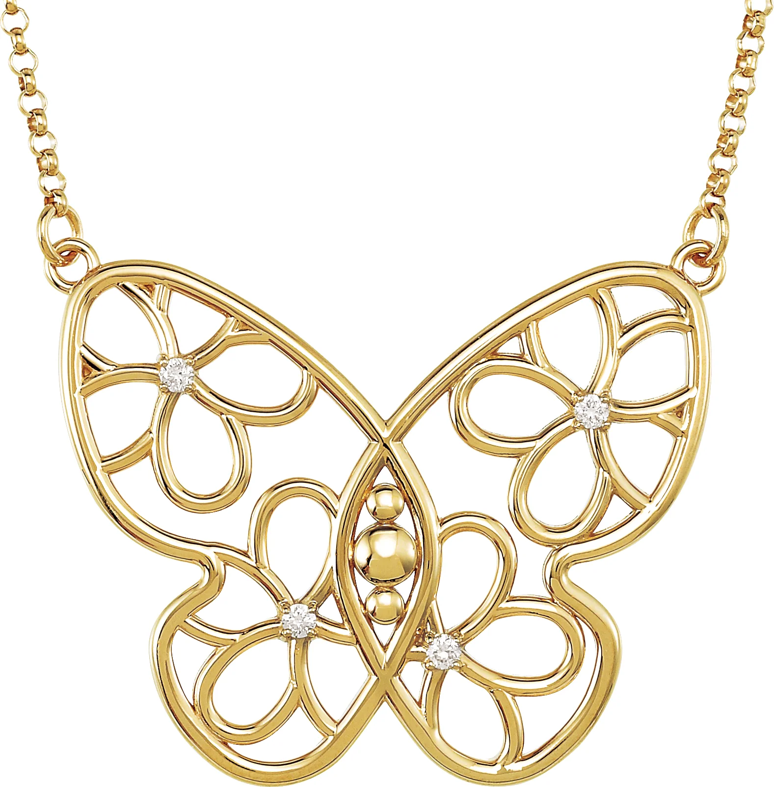 Accented Butterfly & Floral Necklace