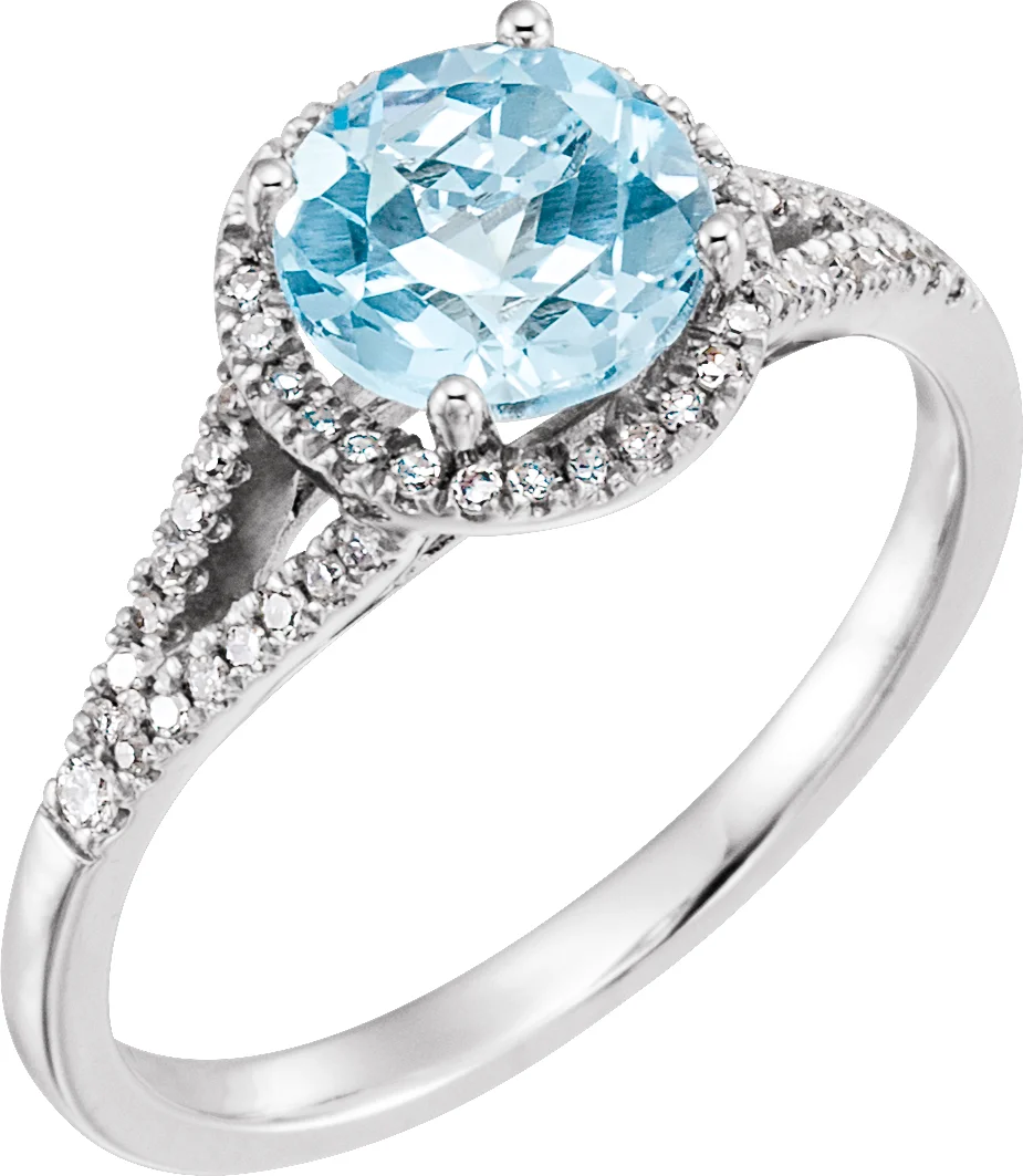 Halo-Style Birthstone Ring