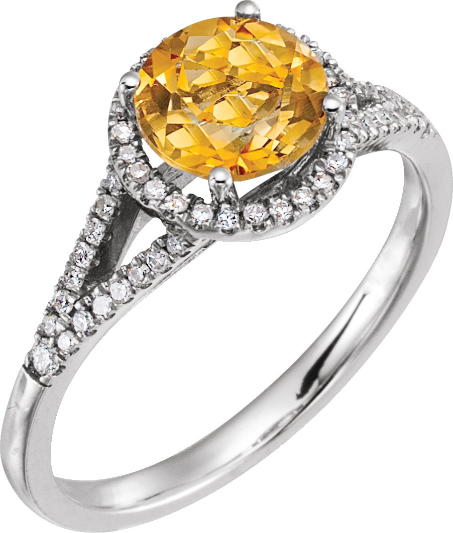 Halo-Style Birthstone Ring