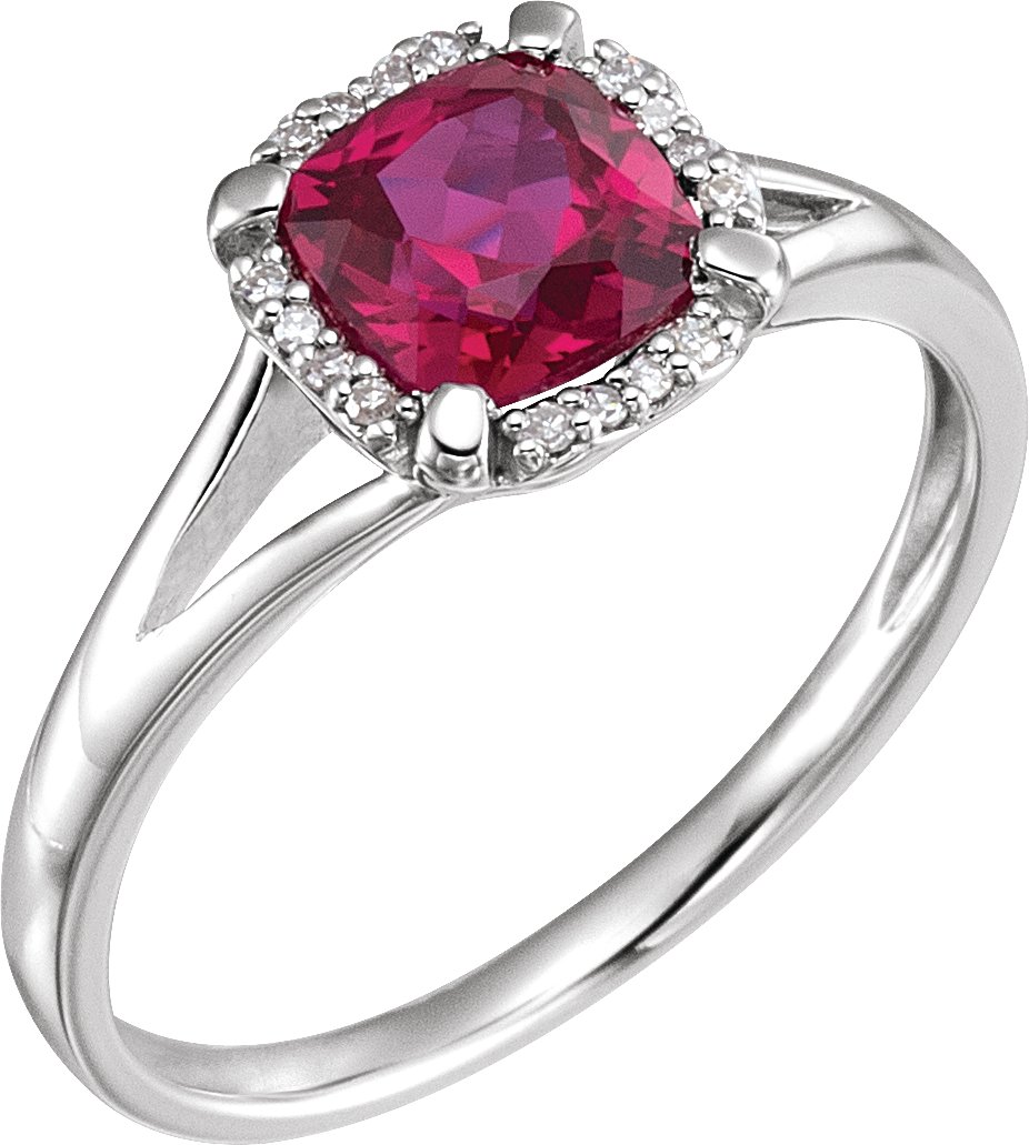 Halo-Style Birthstone Ring