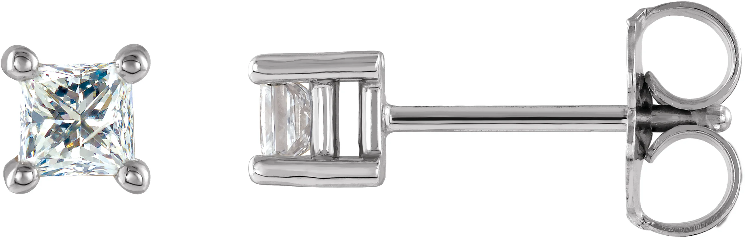 Square 4-Prong Stud Earrings