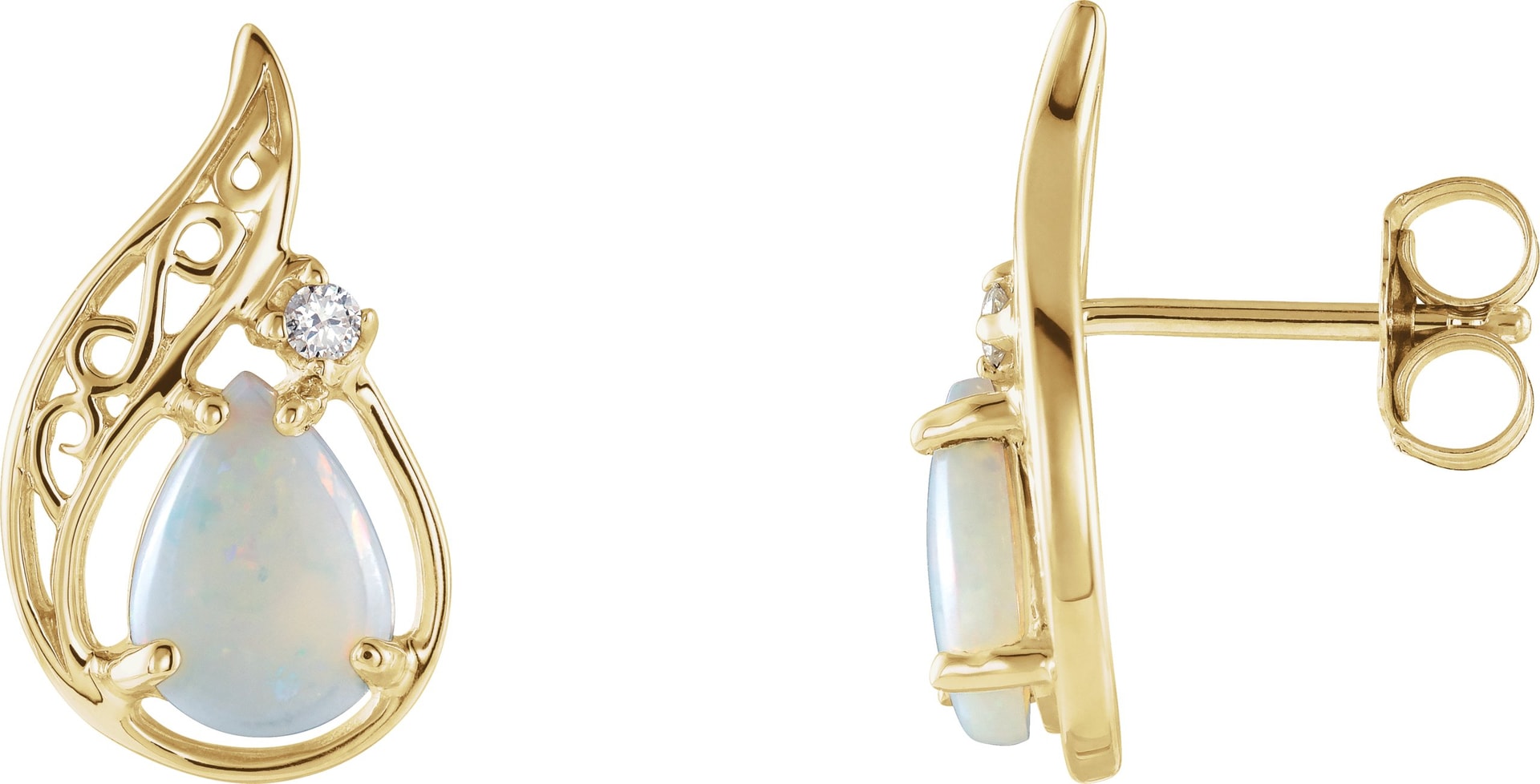 Accented Cabochon Sculptural Earrings