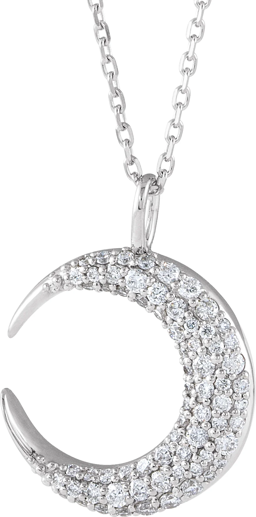 Accented Crescent Moon Necklace