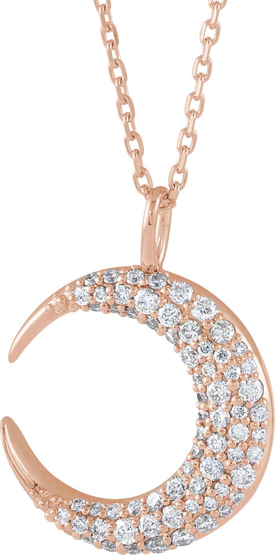Accented Crescent Moon Necklace or Pendant
