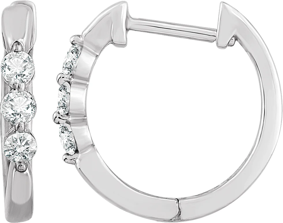 Three-Stone Hoop Earrings