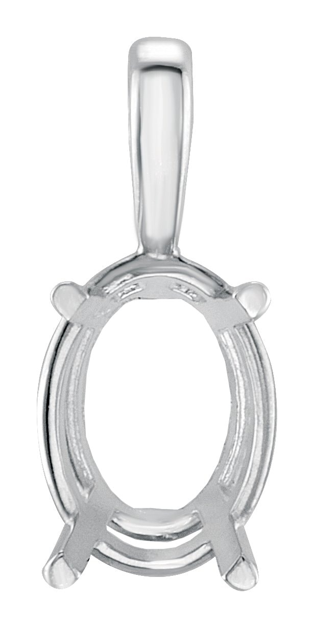 Oval 4-Prong Solitaire Lightweight Pendant 