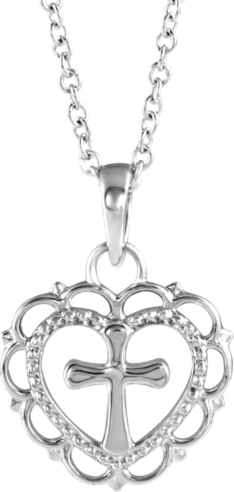 Youth Heart with Cross Necklace or Pendant