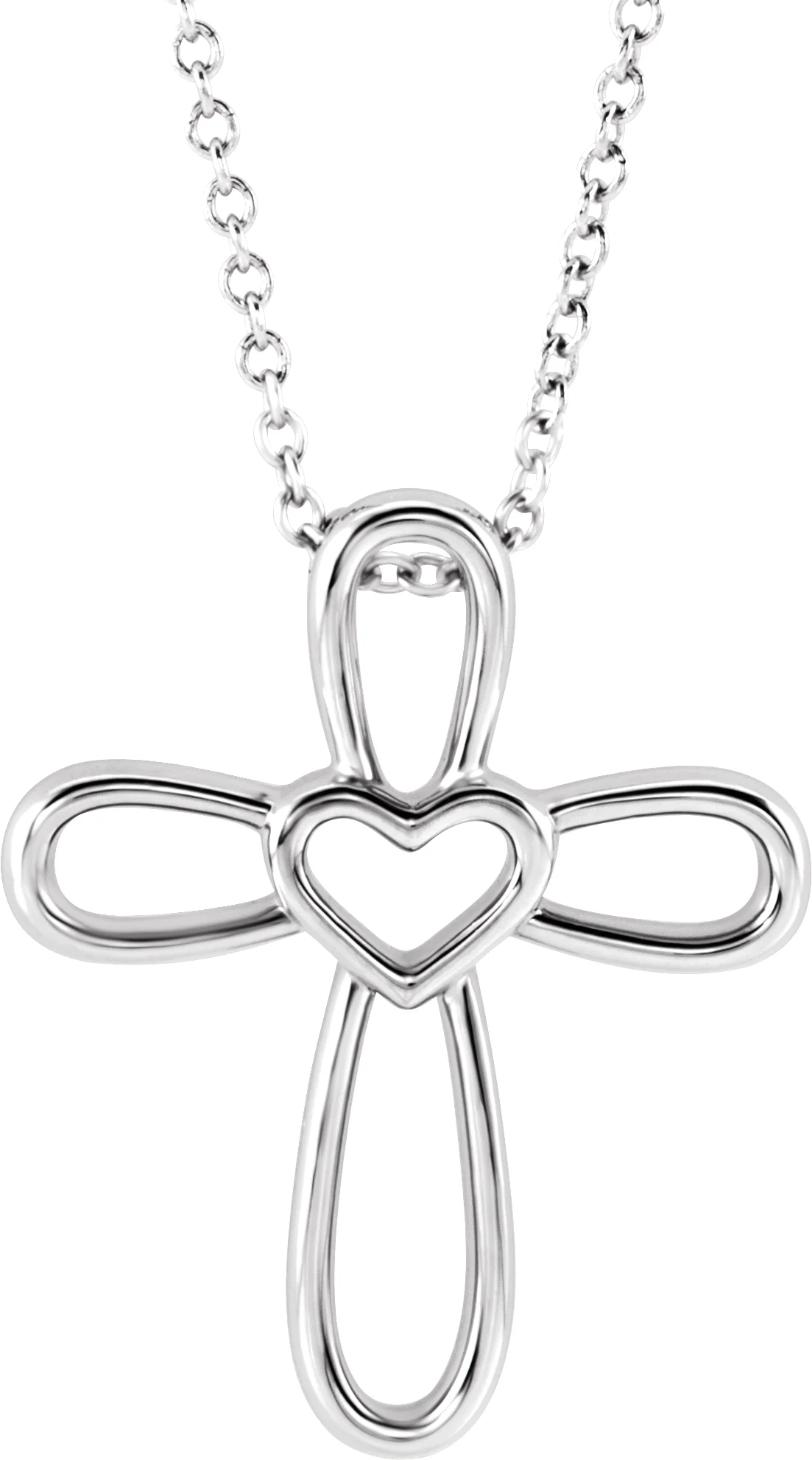 Cross with Heart Necklace