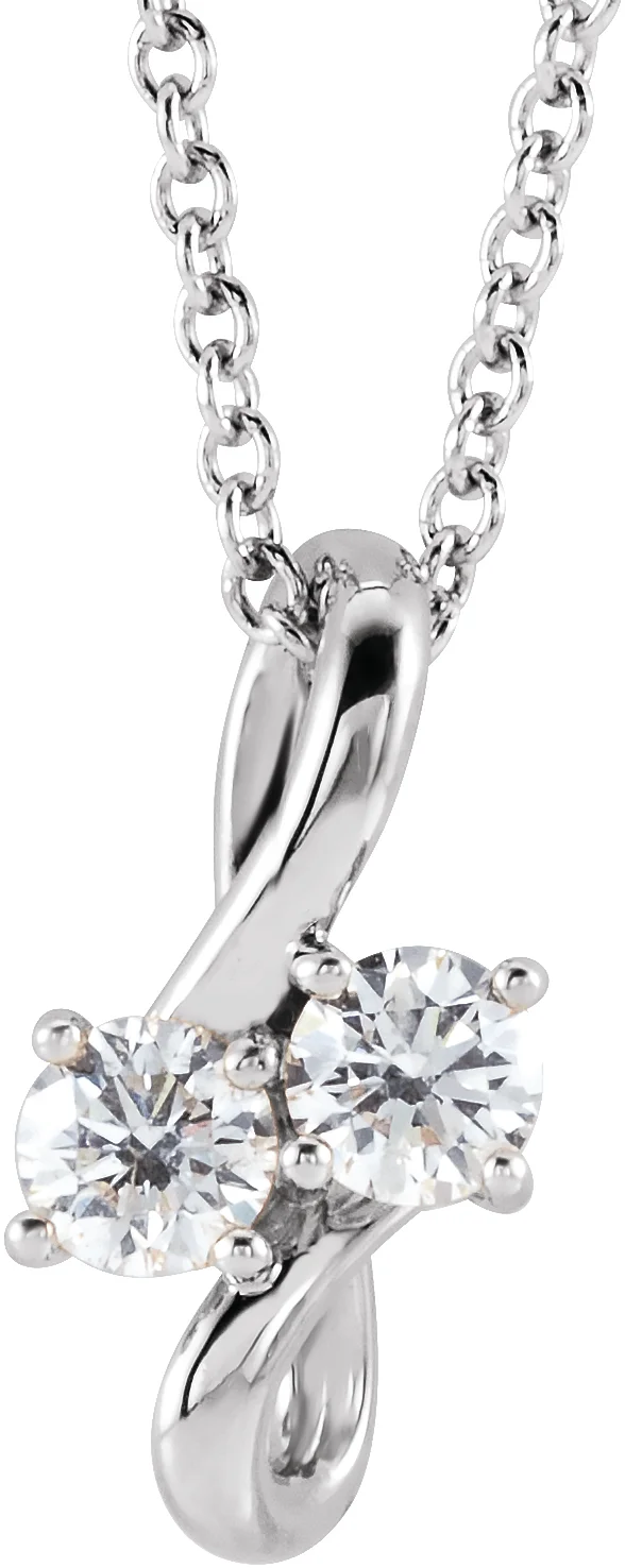 Two-Stone Bypass Necklace
