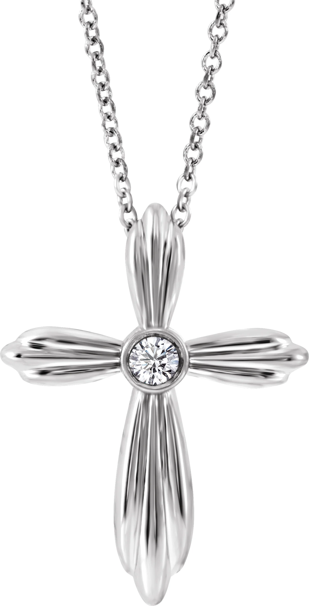 Bezel-Set Cross Necklace