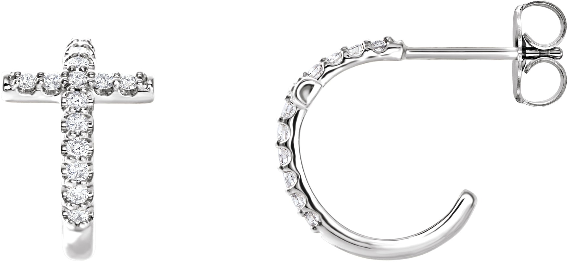 Accented Cross Hoop Earrings