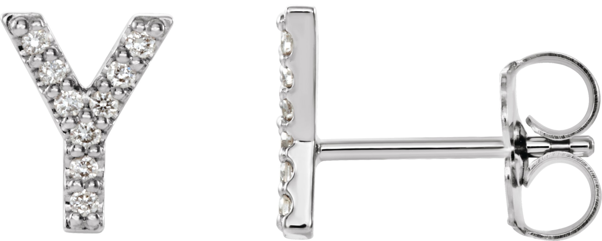 Accented Initial Stud Earrings