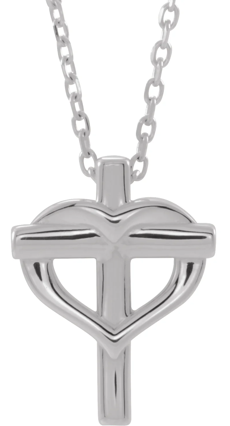 Youth Cross with Heart Necklace