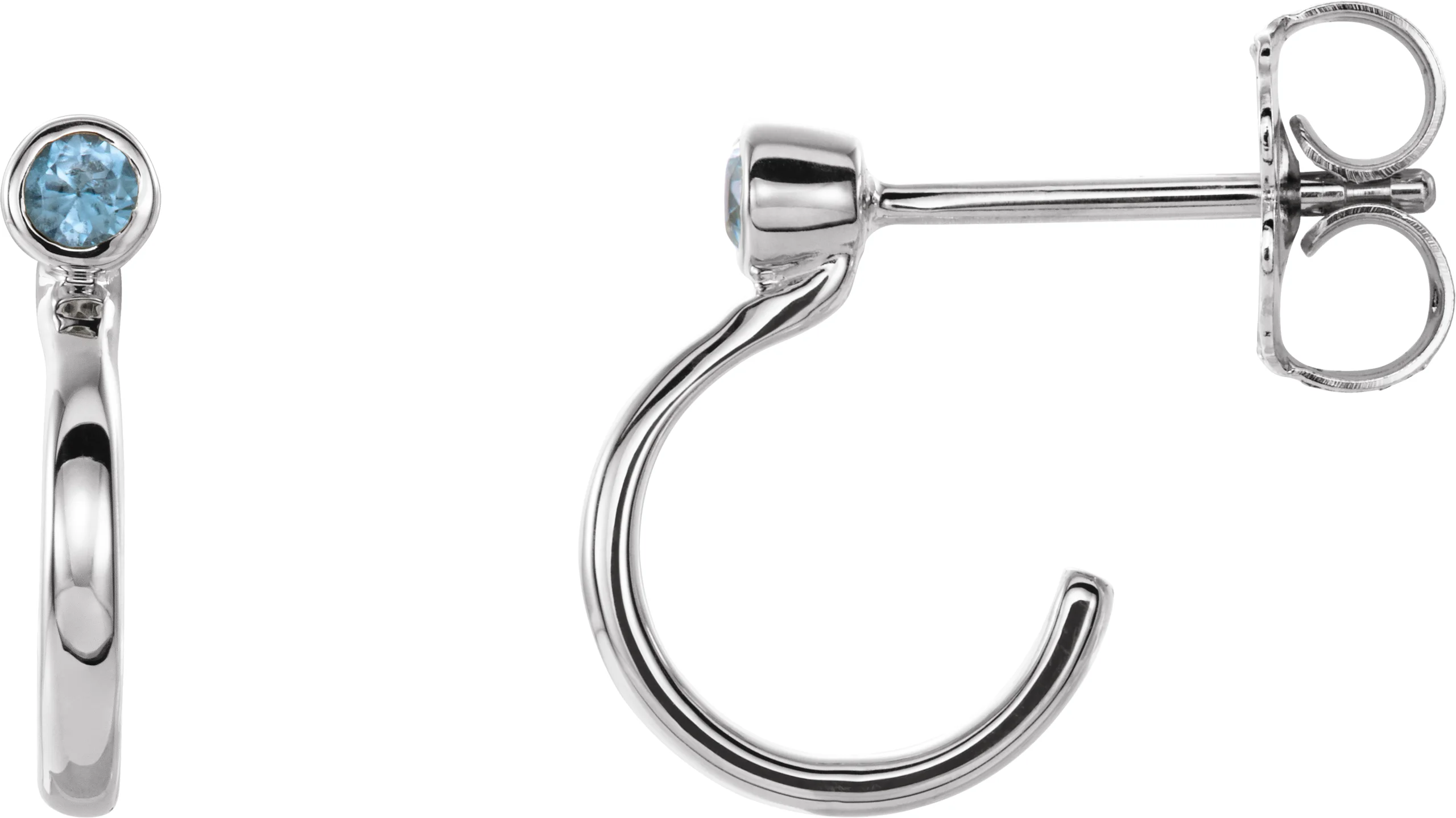 Bezel-Set Hoop Earrings