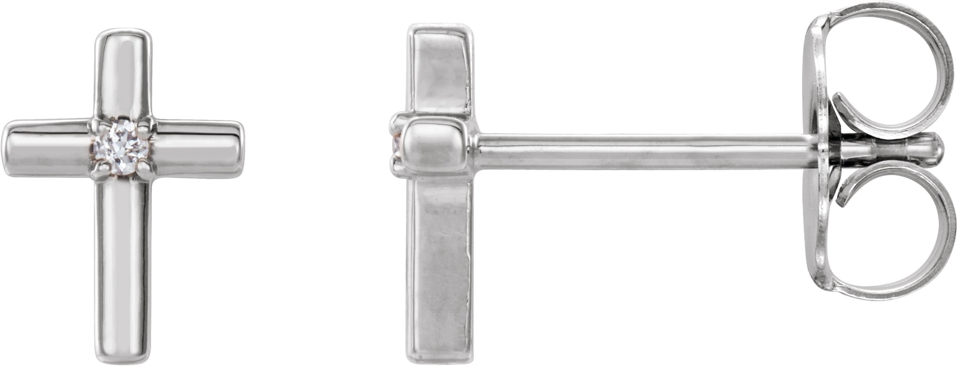 Solitaire Cross Earrings
