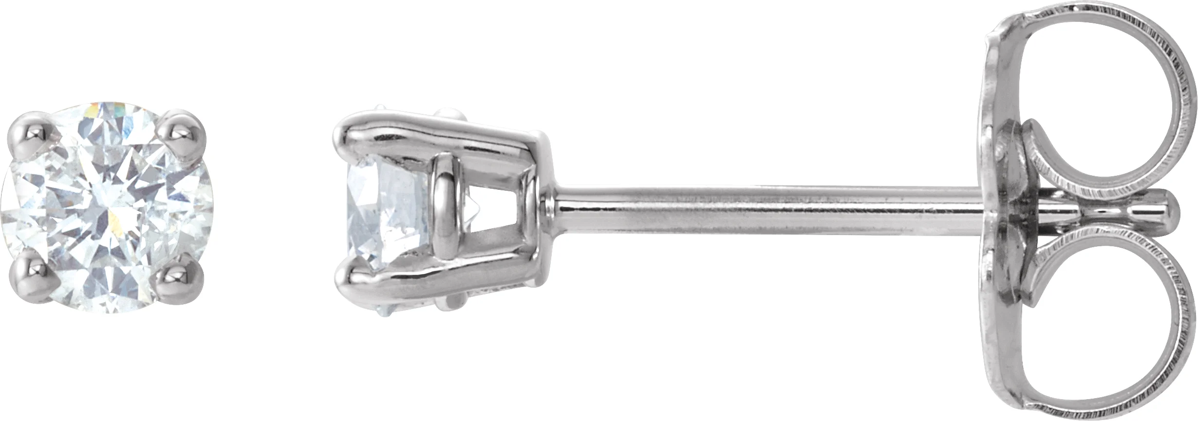 Round 4-Prong Lightweight Stud Earrings
