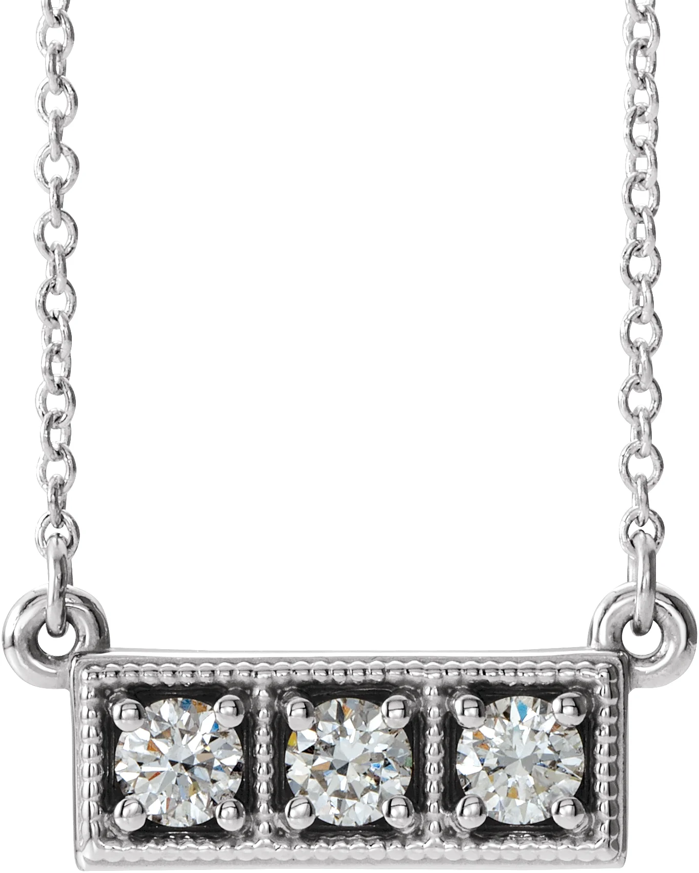 Three-Stone Bar Necklace