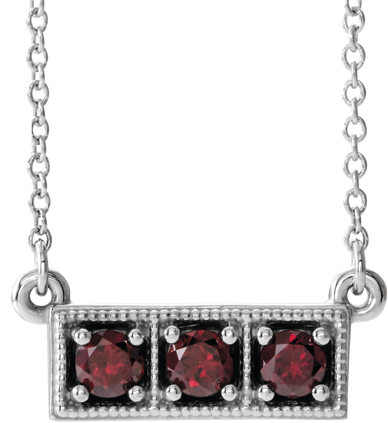 Three-Stone Bar Necklace or Center 