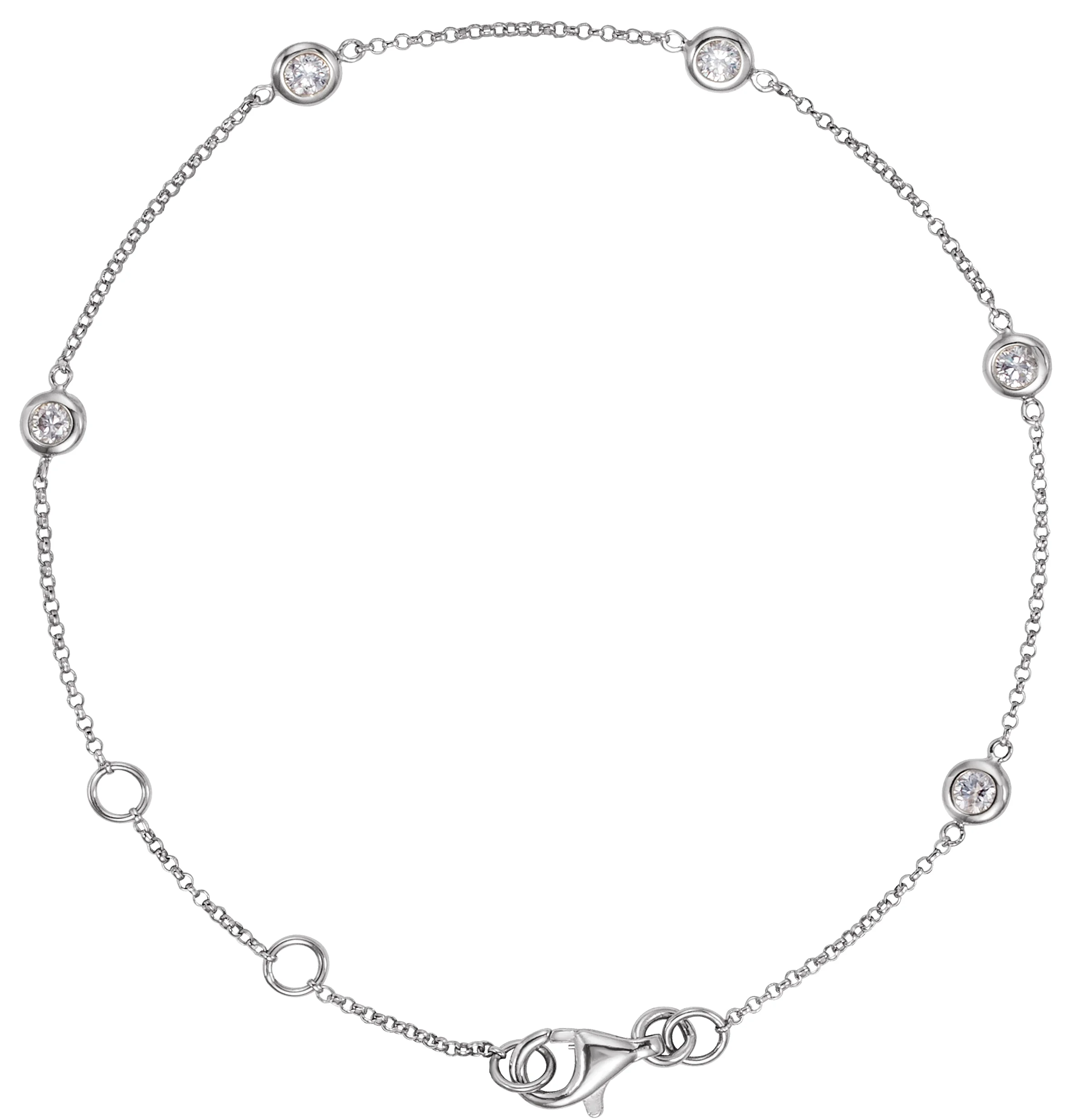 Bezel-Set Station Bracelet