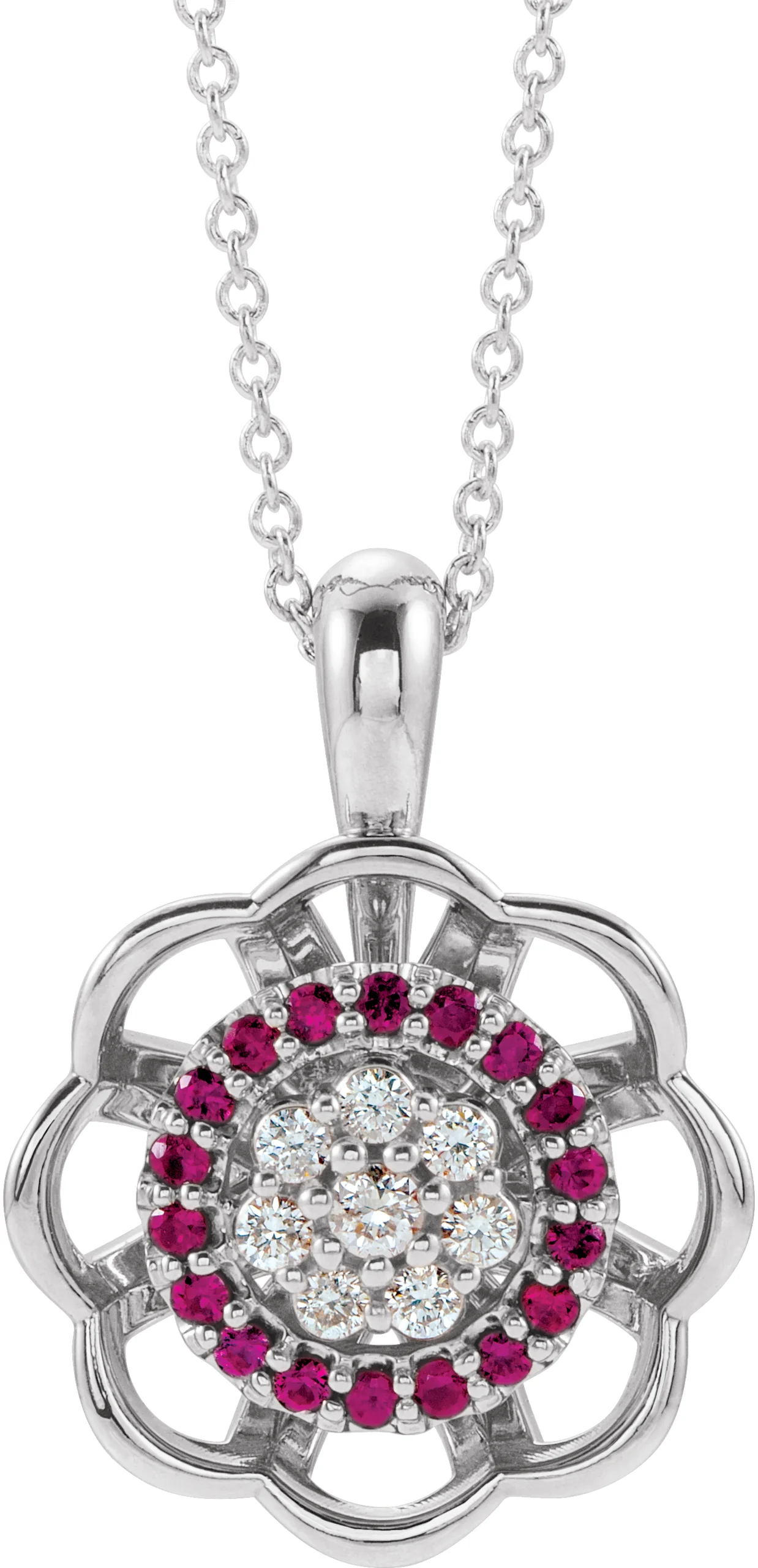 Halo-Style Cluster Necklace
