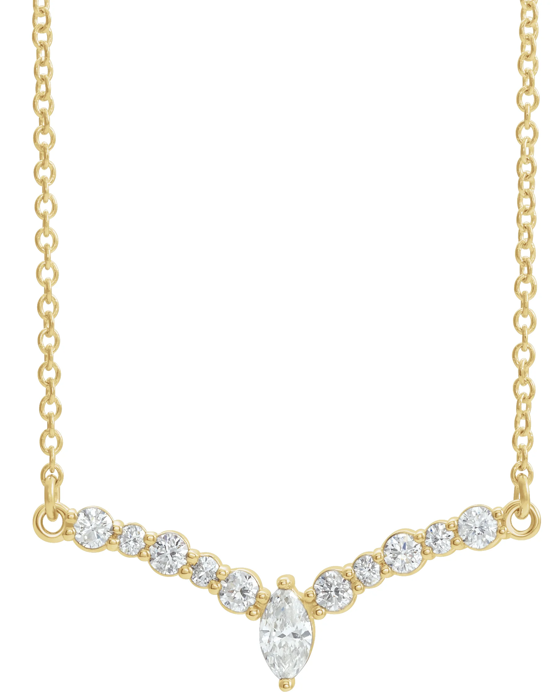 Accented V Necklace or Necklace Center