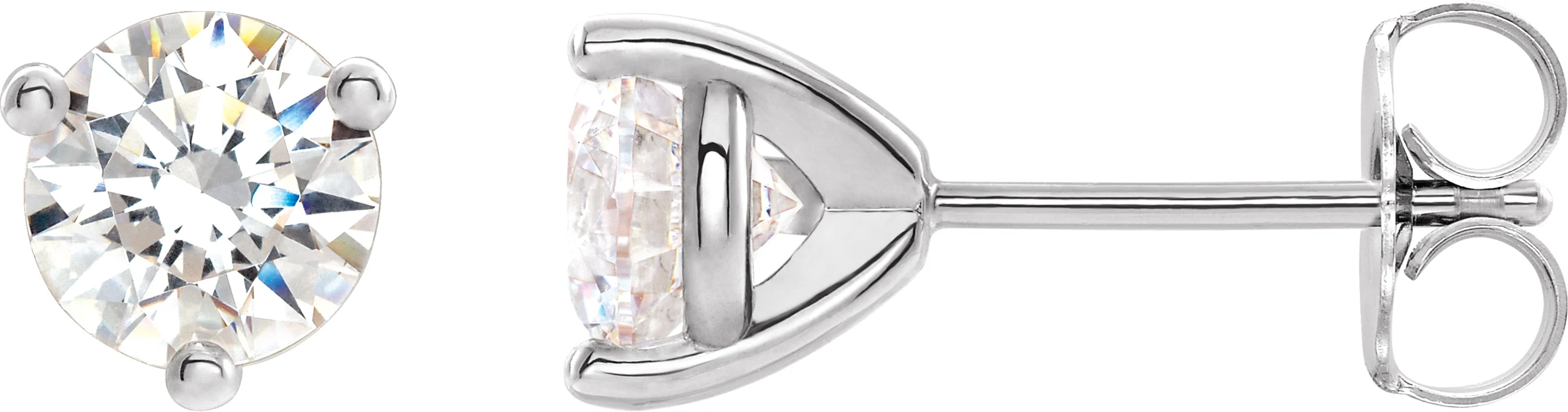 Round 3-Prong Stuller Moissanite™ Stud Earrings