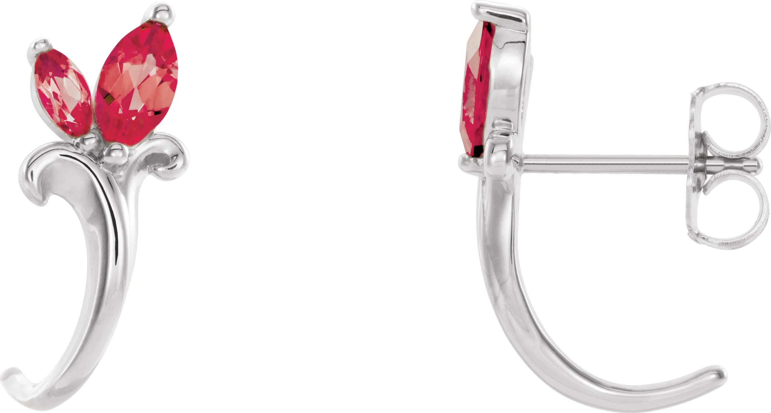 Floral J-Hoop Earrings