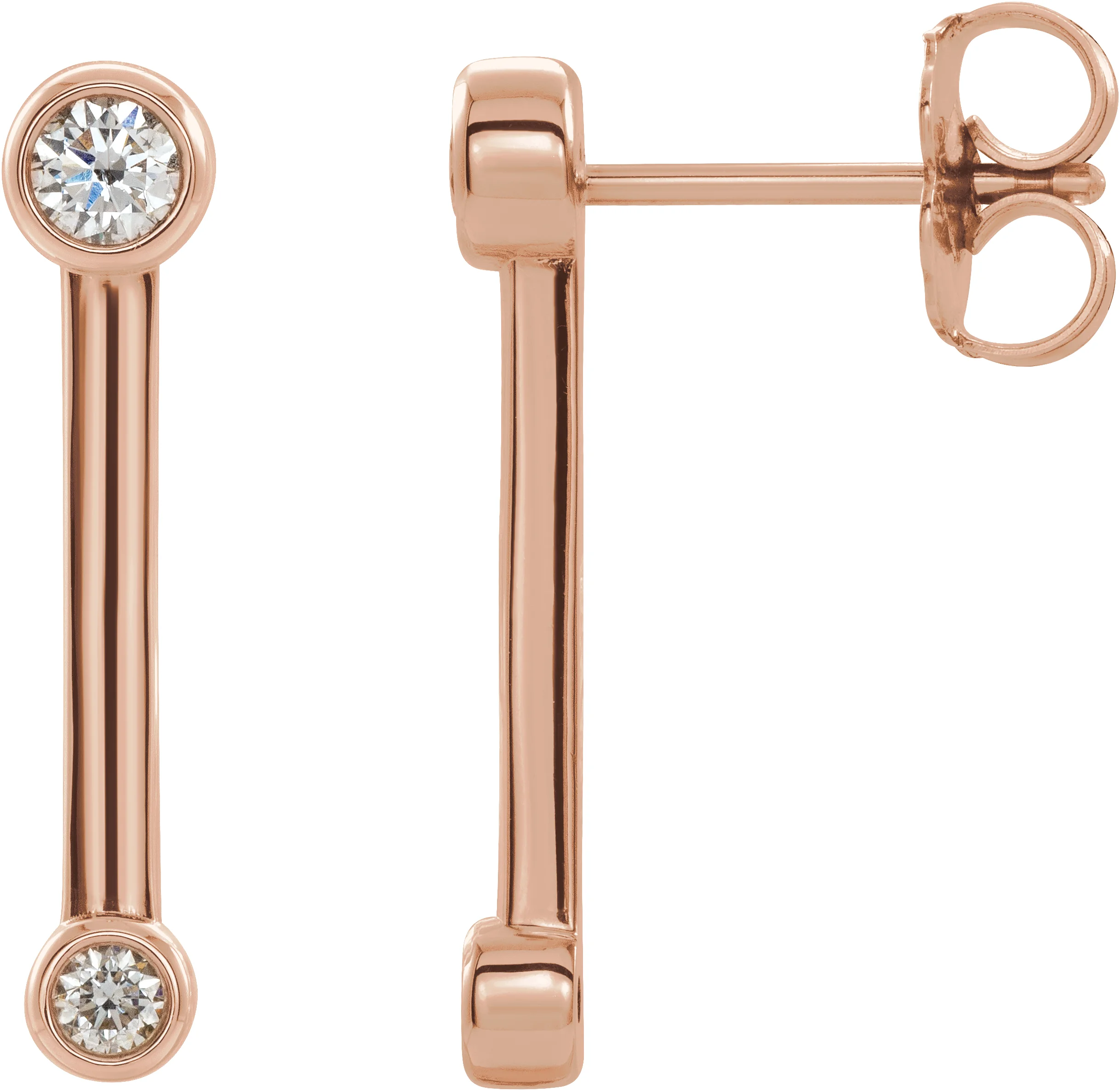 Bezel-Set Bar Earrings