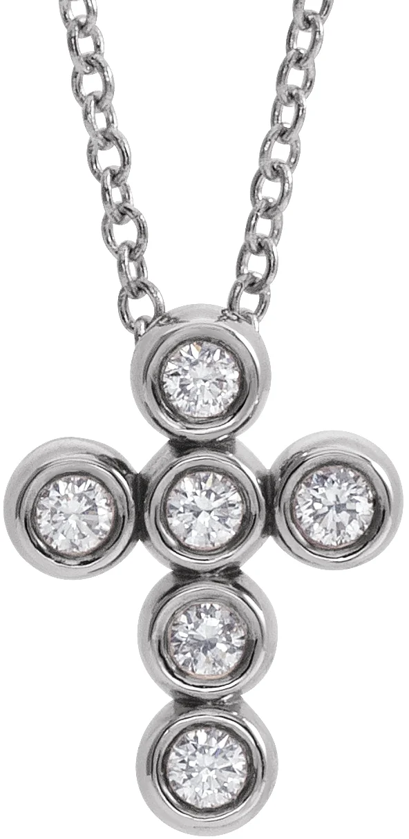 Bezel-Set Cross Necklace