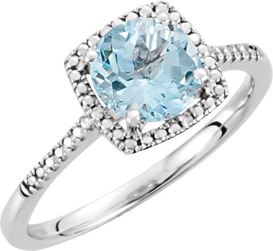 Halo-Style Birthstone Ring